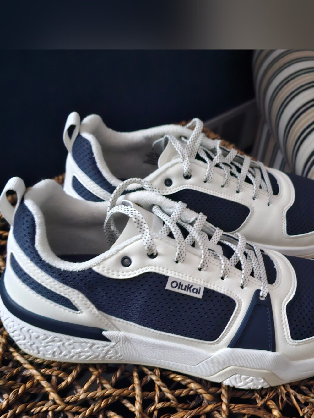 OluKai Navy and White Men's Athletic Sneakers Mens 11